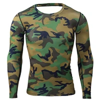 men t shirt camouflage print quick dry cool skinny all match men pullover for daily wear