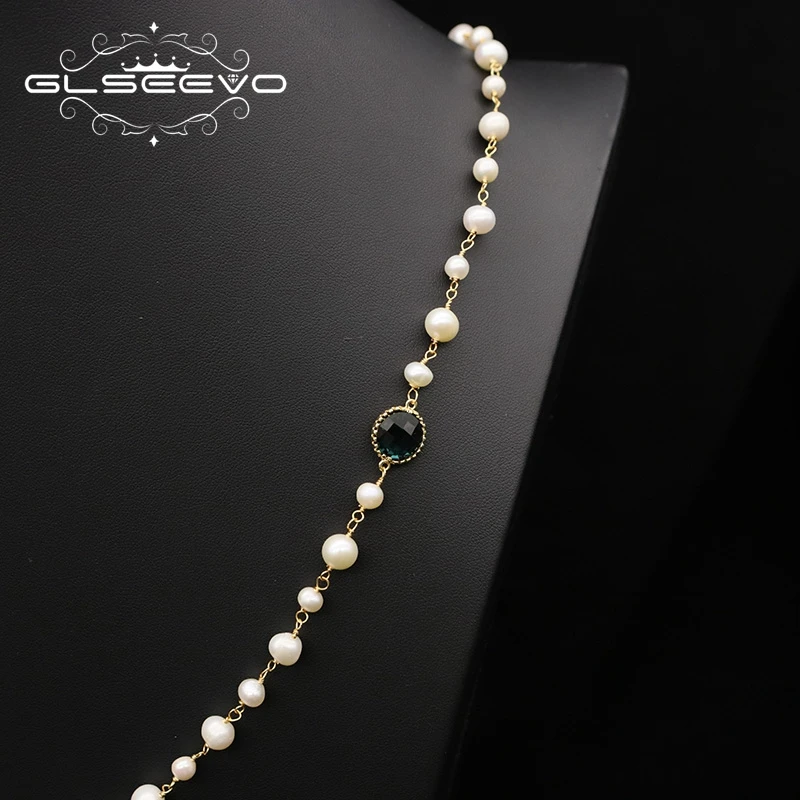 Женский Длинный чокер Glseevo с натуральным пресноводным жемчугом ювелирные
