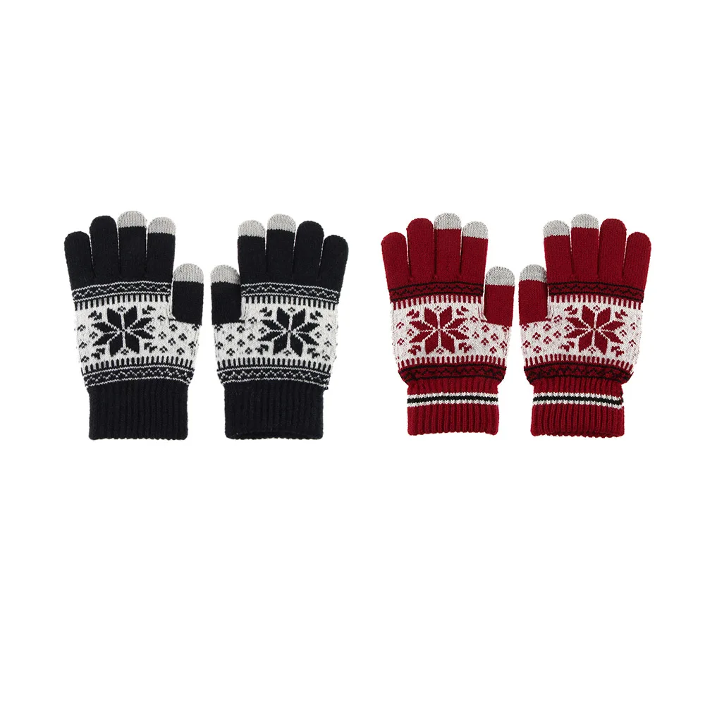 

Теплые эластичные вязаные варежки Guantes, Зимние перчатки для мужчин и женщин