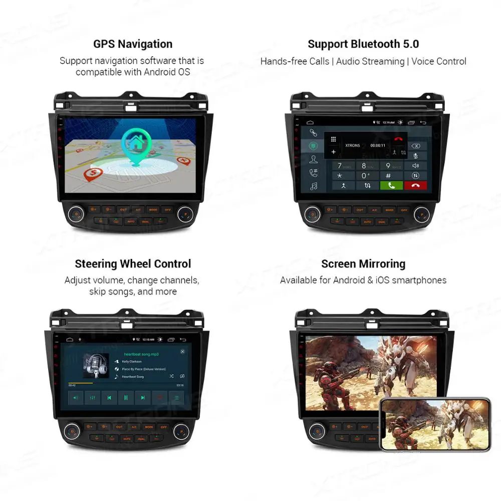 XTRONS 10,1 ''ips Android 9,0 DSP Автомобильный мультимедийный стерео радио плеер для HONDA Accord 2002-2007 VII 7 левый руль gps без DVD