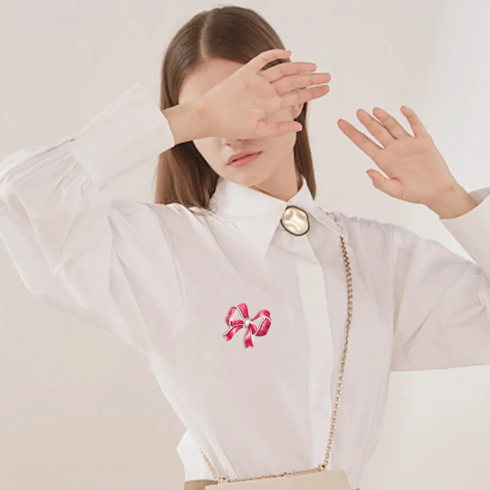 Cring Coco элегантные эмалевые красные Броши бант булавки женские ювелирные изделия