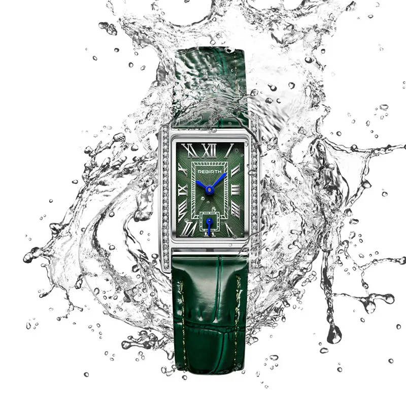 Часы REBIRTH женские прямоугольные брендовые Роскошные водонепроницаемые Модные
