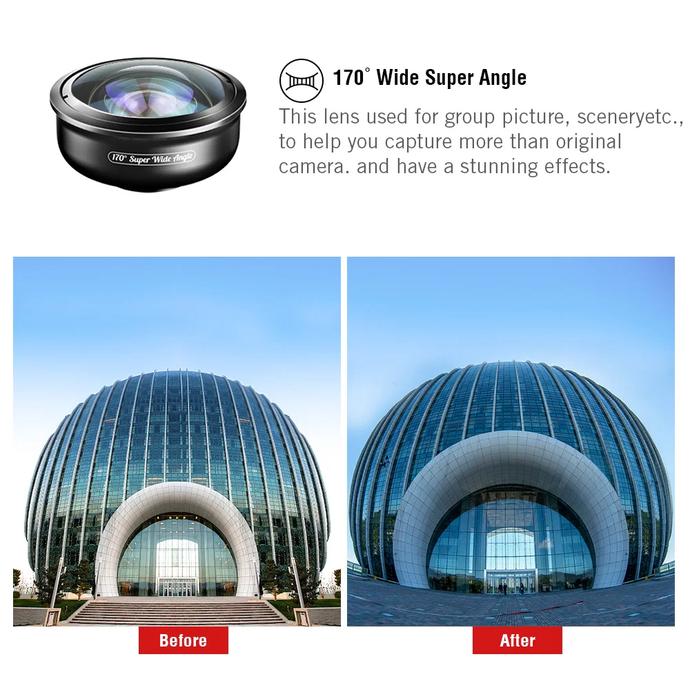 APEXEL Mulit layer оптический мобильный телефон объектив камеры 170 градусов супер