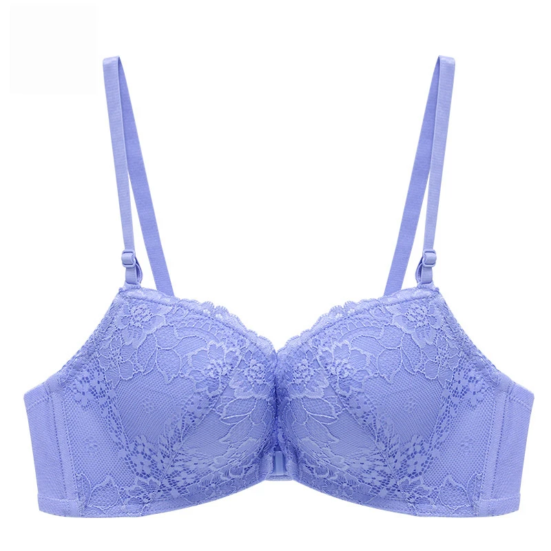 

Women Open The Buckle Before No Steel Ring Add Fat To The Cup Big Size Bra Large Front Button Bra Lace Back Underwear