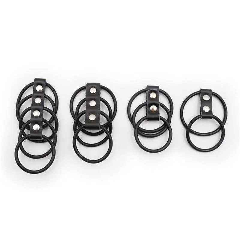 BDSM Gay Sex Toys Adult Products Silica Gel Dick Ring Bandage Leather Penis Cage Slave Training Ball Stretcher Chastity Cage