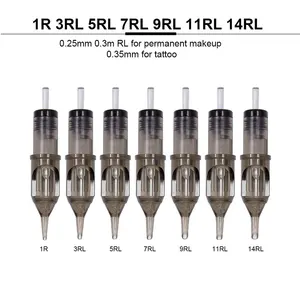 20 шт. 0,250,30,35 мм иглы для тату-картриджа Одноразовые стерилизованные перманентные иглы для макияжа бровей губ для тату-ручки