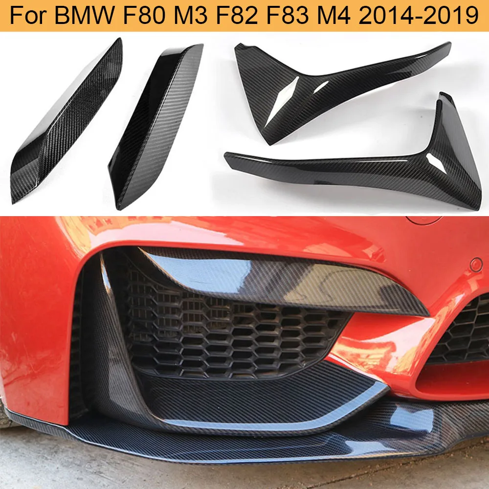 Разветвители переднего бампера из углеродного волокна для BMW F80 M3 Sedan 4D F82 F83 M4 купе