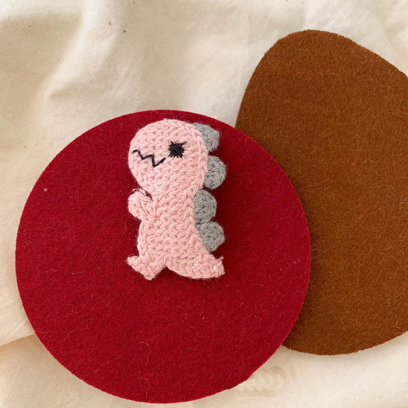 Милый мультяшный зажим для волос симпатичный тканевый маленький динозавр