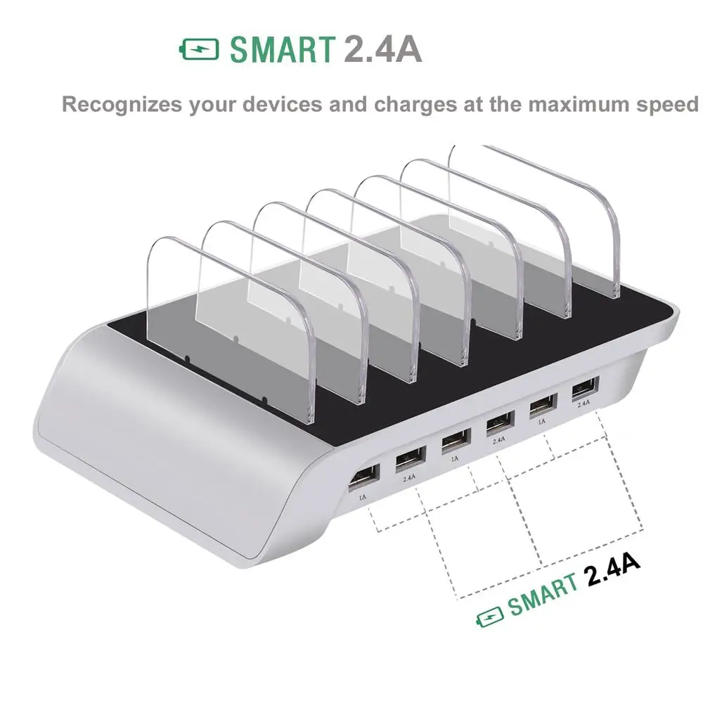 6 ports usb charger hub desktop charging stand 2 4a multi usb charger quick charge eu dock station power adapter charger us au free global shipping