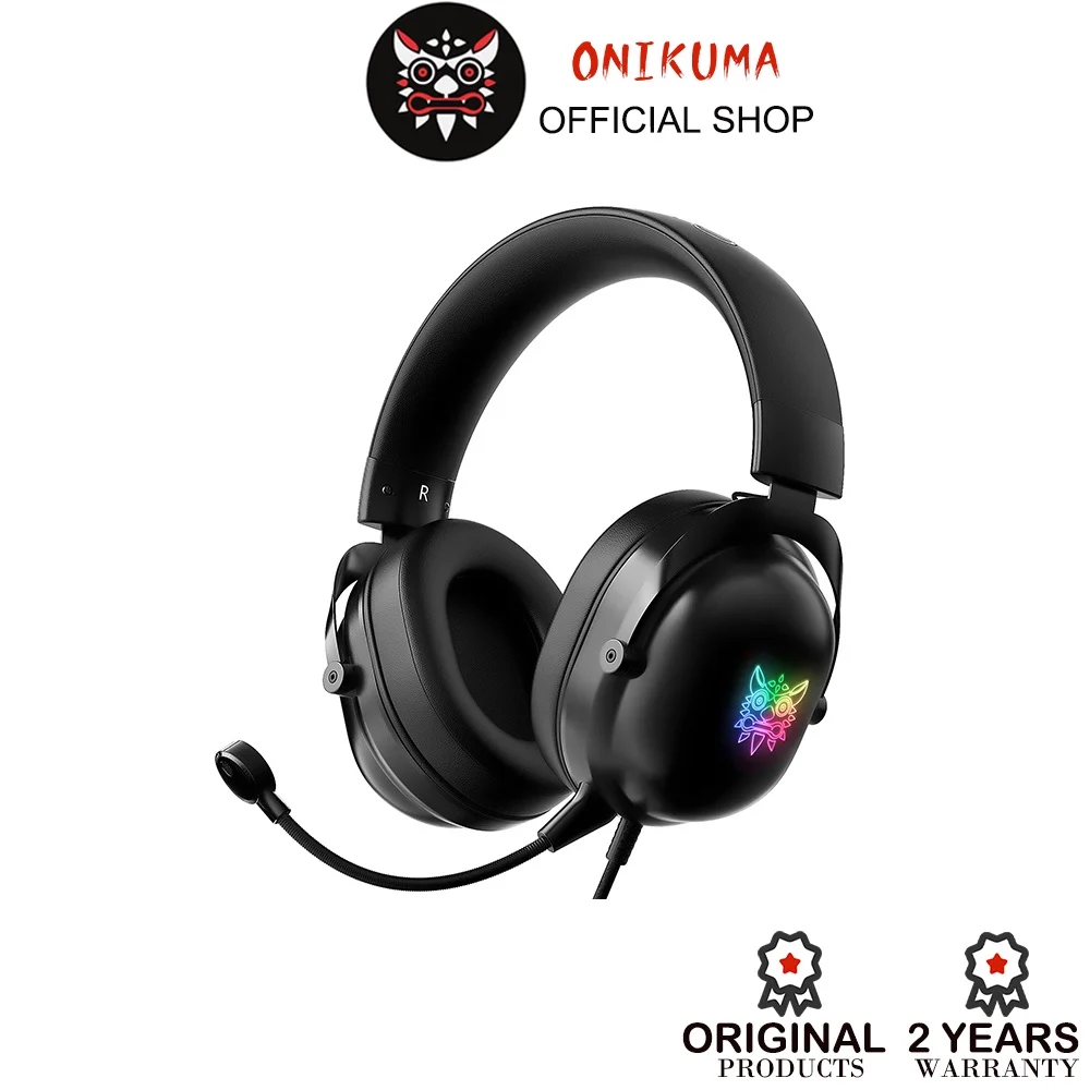 

Игровая гарнитура Onikuma X11 с микрофоном, шумоподавляющие игровые стереонаушники премиум класса, объемный звук, RGB светильник ка для ПК
