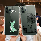 Милый мультяшный чехол для телефона iPhone 11 Pro Max X XS XR Max 7 8 7Plus 8Plus 6S SE 12 Pro Max, мягкий силиконовый прозрачный чехол, чехлы
