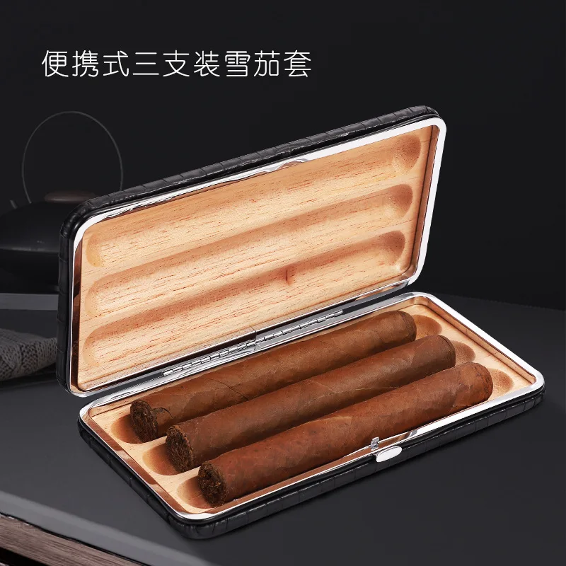 HANNICOOK portable 4 хьюмидор для сигар кожаный кедровый чехол кубинский набор курения