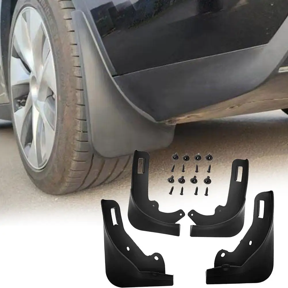 

4pcs Car Mud Flaps Front Rear Splash Guards Mudguard No Drilling Required for Tesla Model Y 2021 Mudguards Matte Black For Car