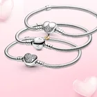 Серебряный браслет 925 пробы, сверкающий браслет, Мик-мышь, змея, цепочка, браслет для женщин, модные ювелирные изделия