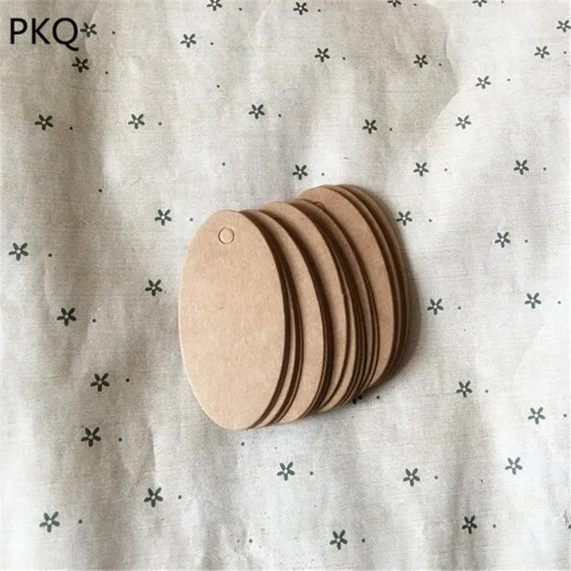 50 шт. овальной формы бумажные бирки маленькие подвесные карточки для подарков