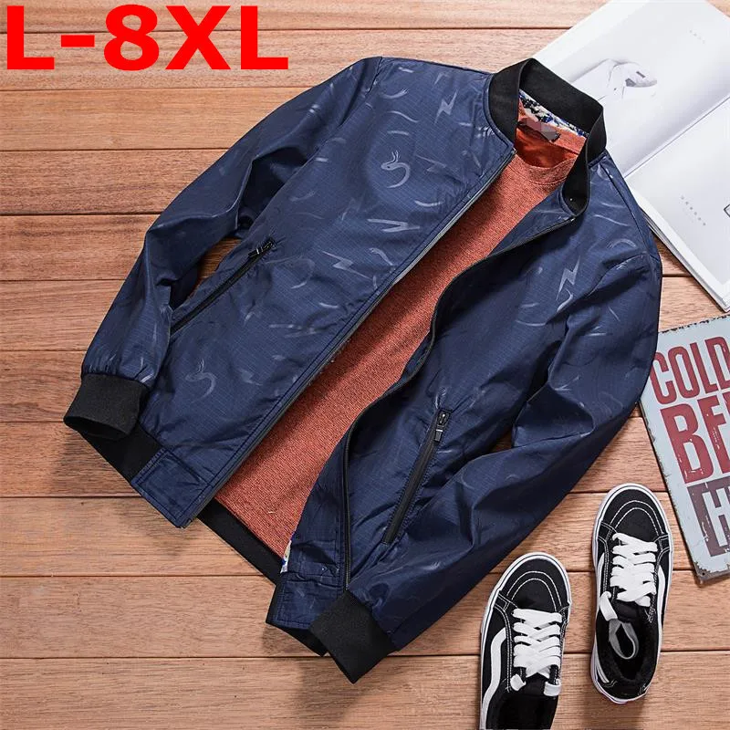 Высокого качества размера плюс 8XL 7XL 6XL Мужская ветровка бомбардировщика куртки