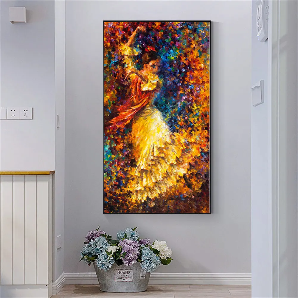 

Spanish Flamenco Oil Graffiti Art Poster On Canvas Painting Print Abstract Style Wall Picture For Living Room Home Decoration