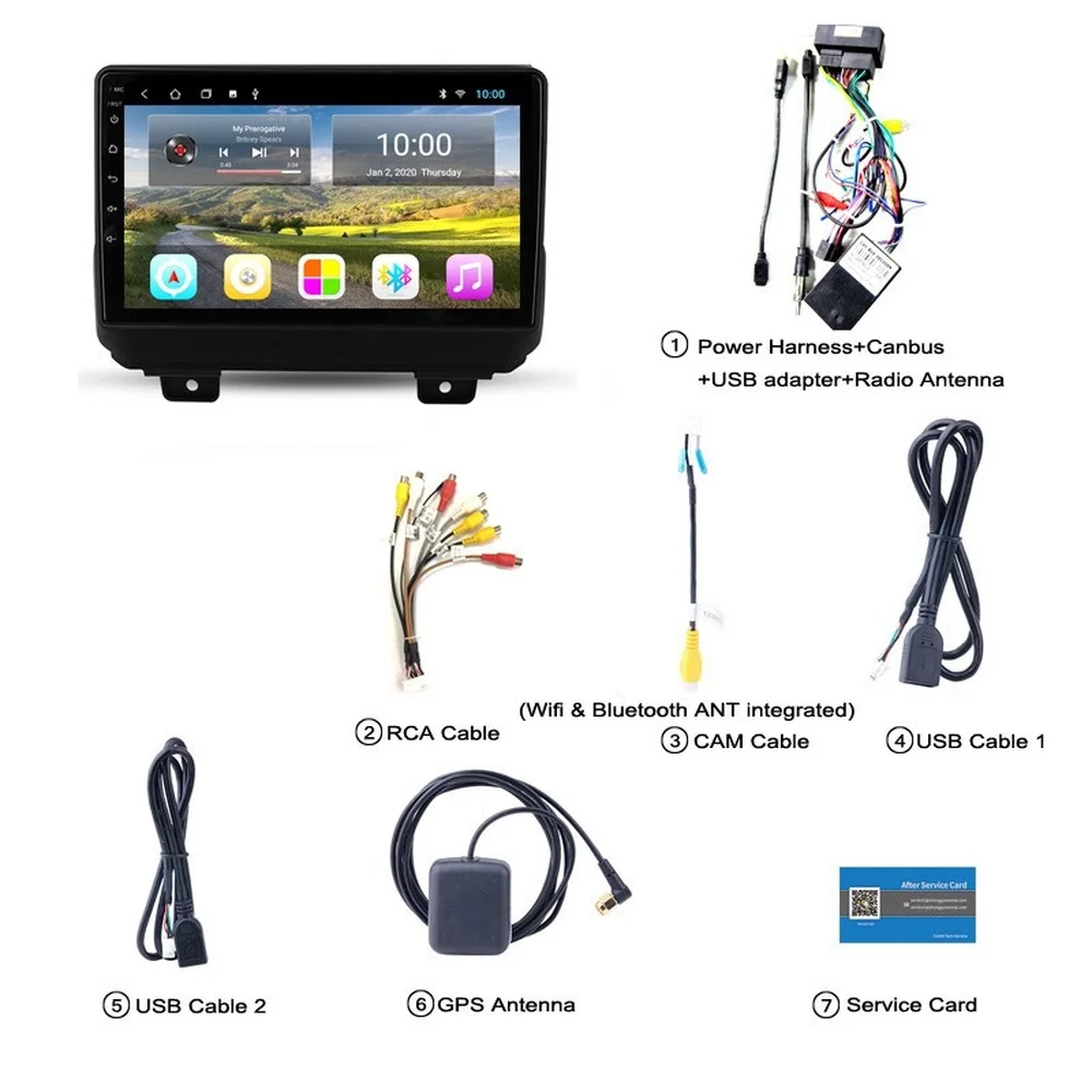 Автомобильный радиоплеер Android для JEEP Wrangler 2018-Автомобильный GPS-навигатор с Wi-Fi 4G AHD