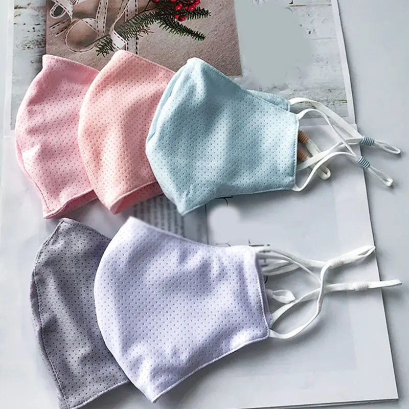 Летняя Тонкая шелковая Солнцезащитная маска для рта многоразовая Пылезащитная