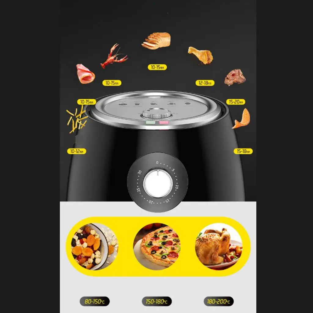 

3.8L Electric Air Fryer Temperature Control Non Stick Timing Function for Kitchen Cooking Frying Baking CF1