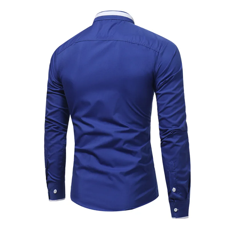 

The new men's fashion color long sleeve shirt leisure shirt big yards