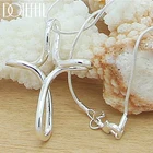 DOTEFFIL очаровательное женское ожерелье из стерлингового серебра 925 пробы, 18 дюймов, цепочка змейка, крест, подвеска для свадьбы, помолвки вечерние вечеринки, ювелирные изделия в подарок