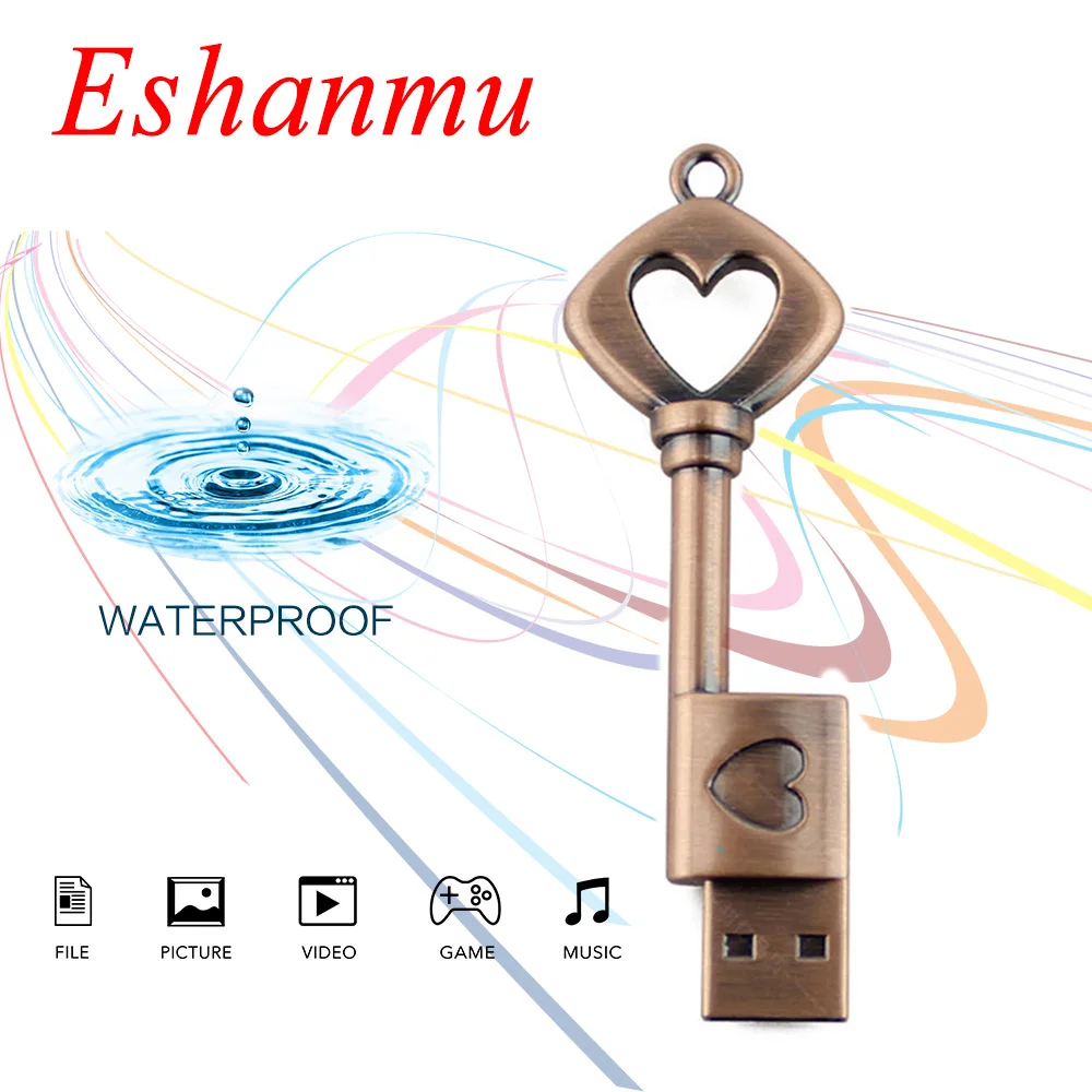 Usb флеш накопитель с сердечком 4 ГБ 128 для влюбленных медный флешка горячая