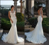 bride fishtail wedding dress elegant lace mermaid wedding dresses sexy backless vestido de noiva 2019 bridal gown