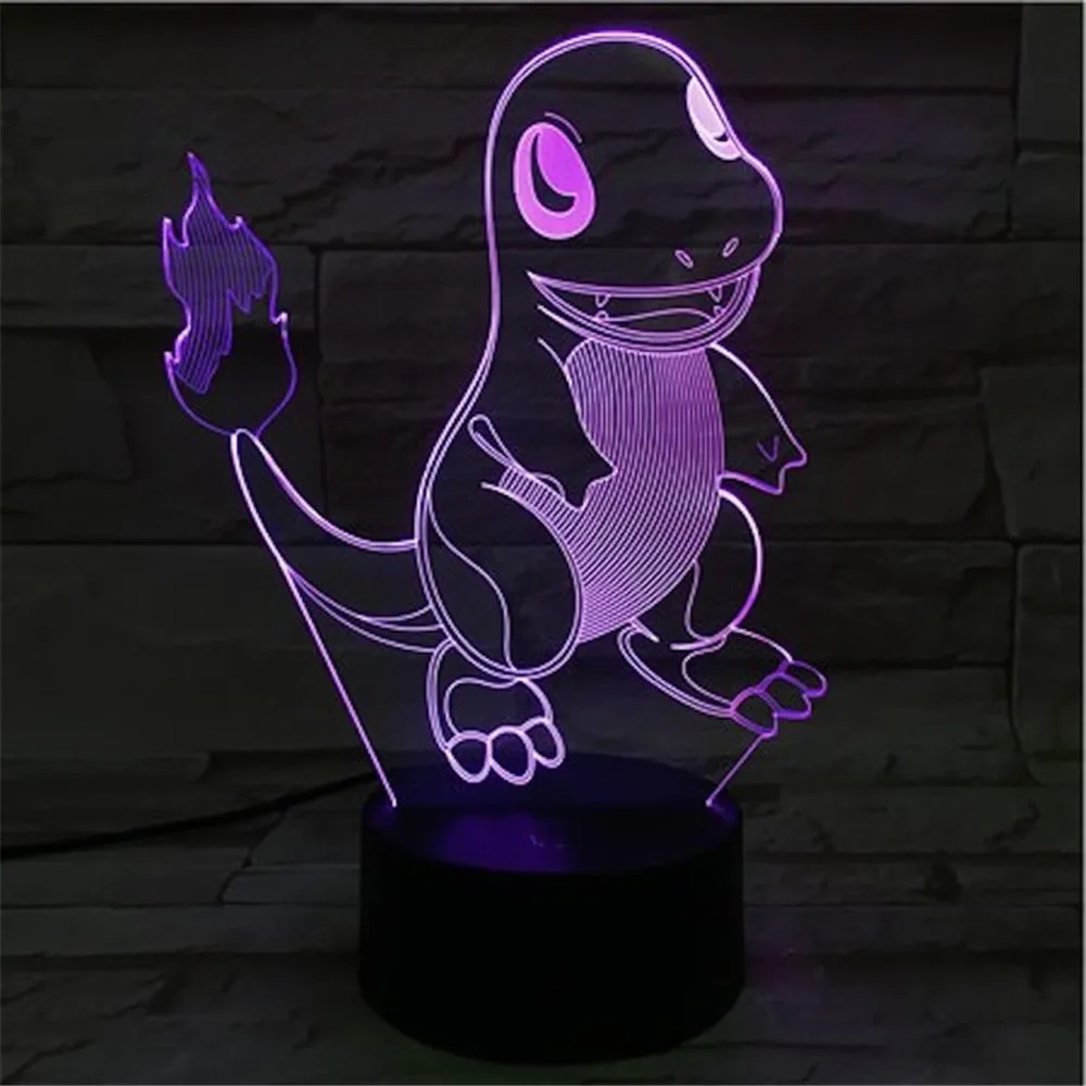 Покемон аниме 3d светодиодный ные ночные светильники Bulbasaur Charizard Сквиртл Mewtu