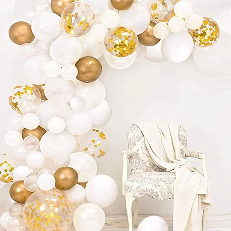 46 шт./компл. металлический золотой воздушный шар в форме арки Φ белые воздушные