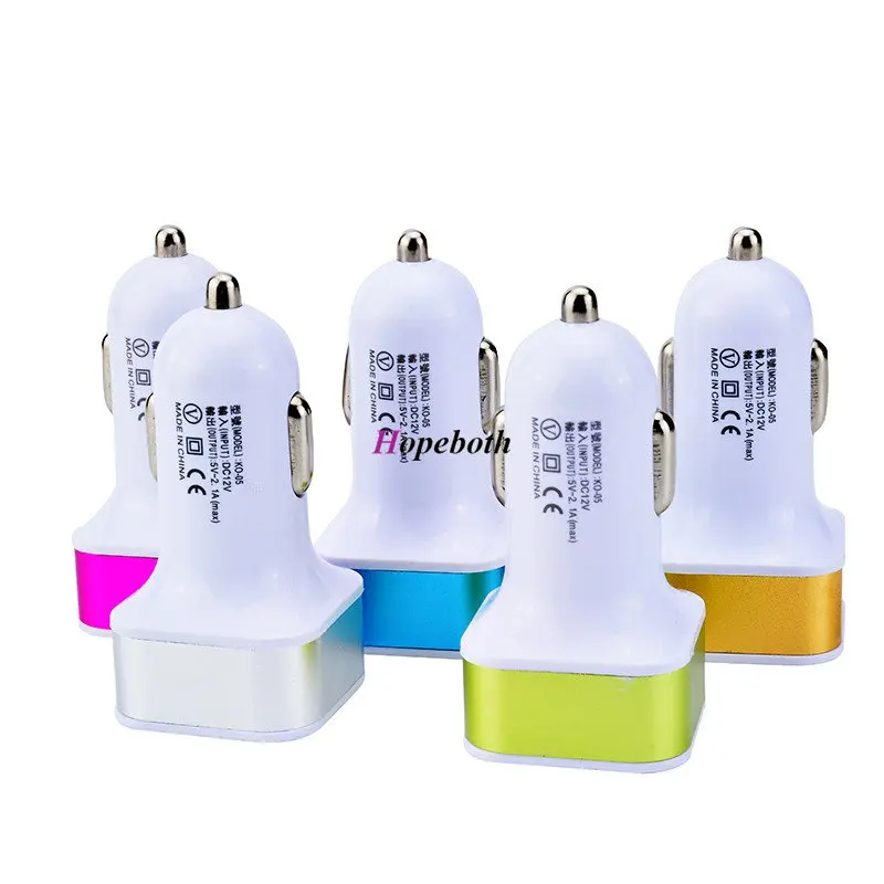 

500pcs 2usb 2 Port 2.1A Nipple square style Fat Dual USB led Car Charger Adapter for iPhone samsung galaxy S4 S3 s5 HTC cheap