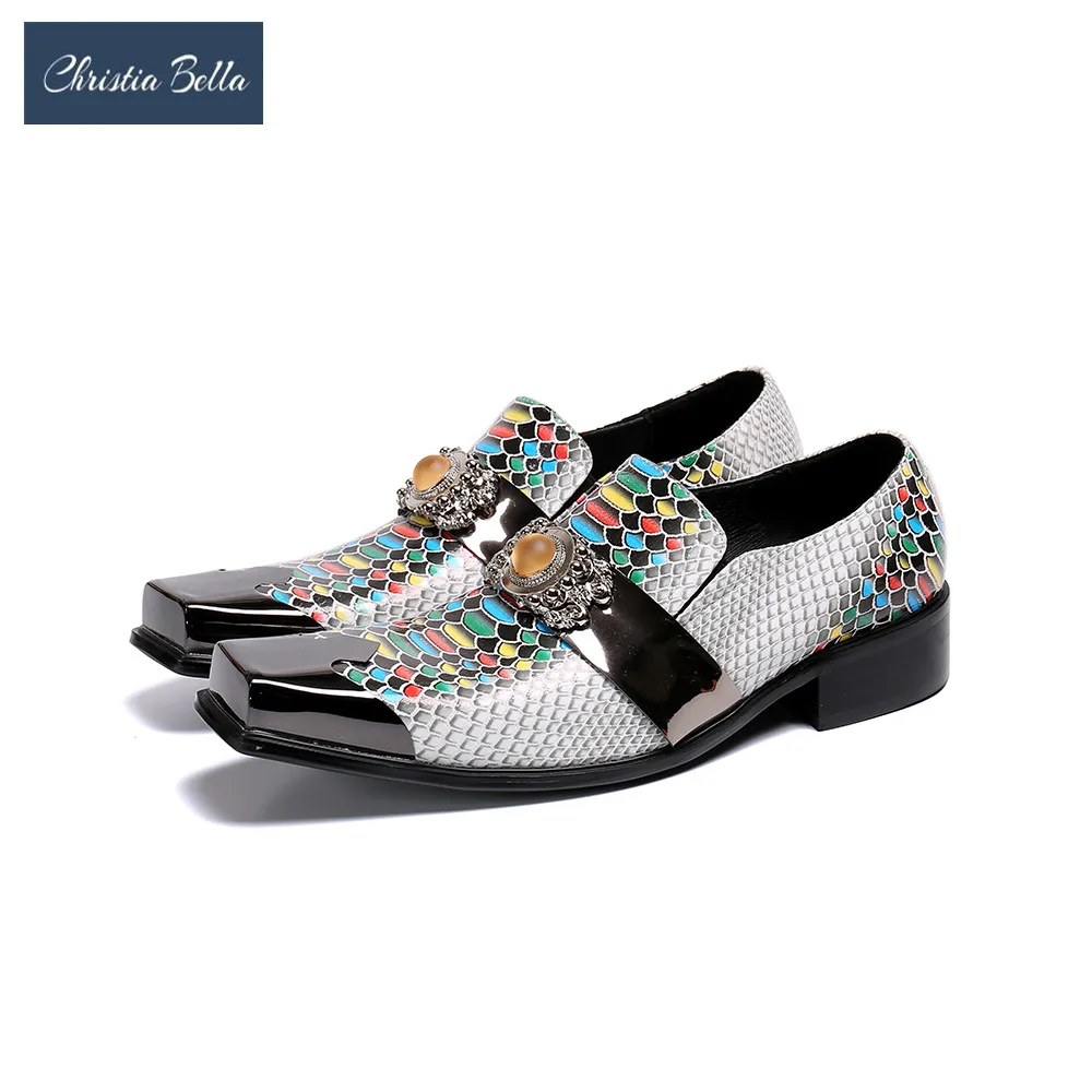 Christia Bella драгоценный камень вечерние свадебные мужские Туфли под платье