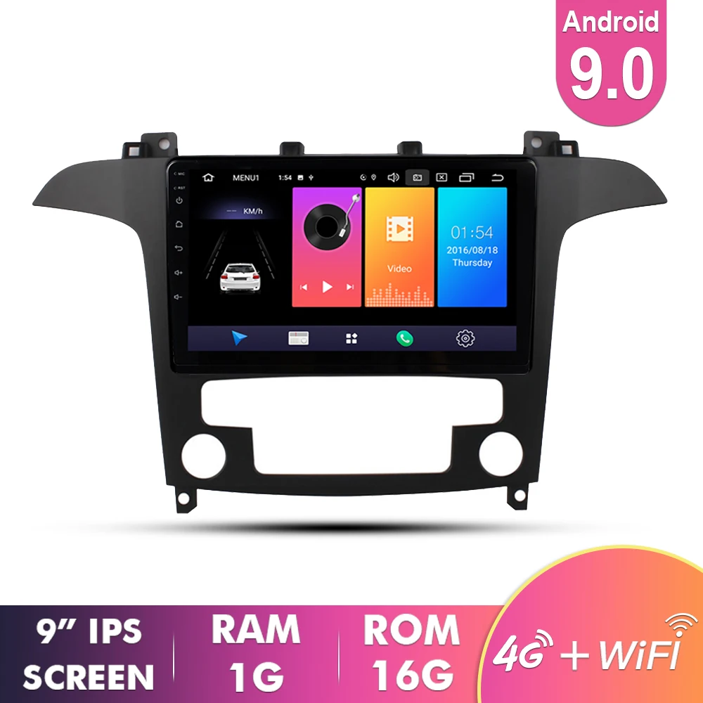 1G 16G 001 EKIY " ips Автомагнитола Android 9,0 авто стерео Мультимедиа для Ford S-Max Ford s max 2007 2008 gps Navi навигация 4G WiFi плеер - Цвет: 1G 16G 001