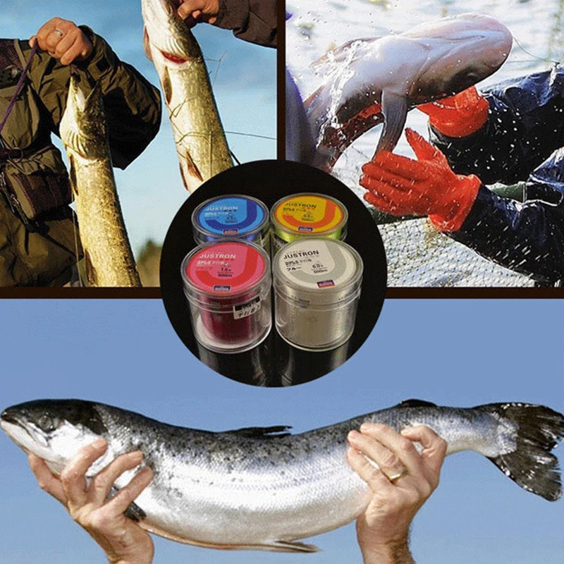 500 м Новая рыболовная леска Justron нейлон сверхпрочные износостойкие 2LB - 40LB