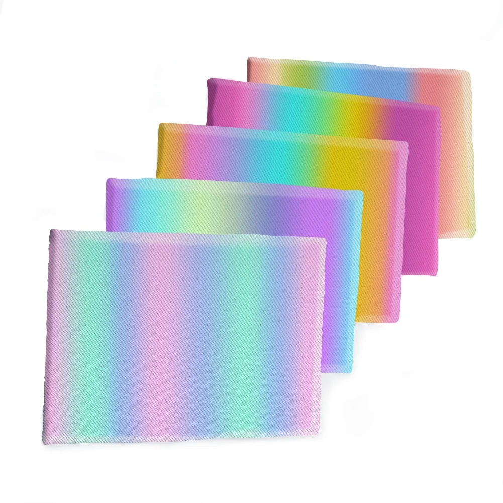 Саржевая ткань с радужным градиентом Полиэстеровая хлопчатобумажная принтом