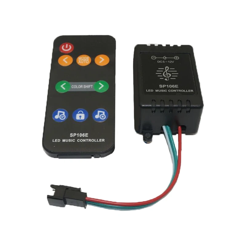 SP106E 9 ключей Светодиодный музыкальный светодиодный контроллер DC5V 12V WS2811 /WS2812B /6812