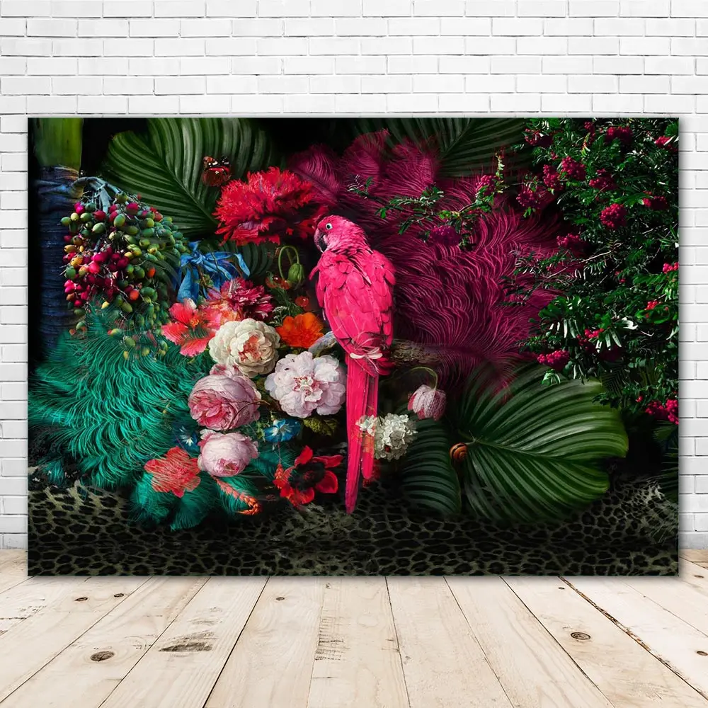 

Фотографический Фоны Форест Грин листья из цветов и птиц для детей вечерние детский фон для портретной студийной съемки с изображением пля...