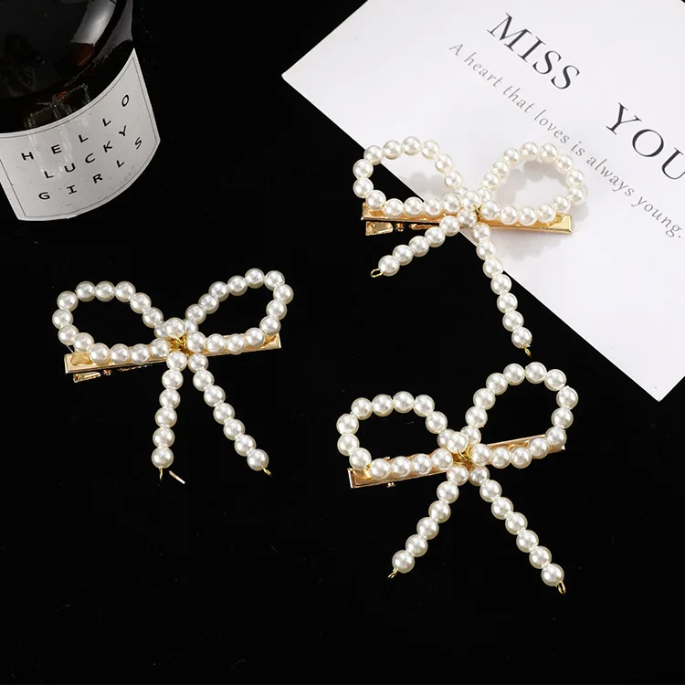 Девушка жемчуг прекрасный бабочка узел заколка для волос Бант Шпилька все виды