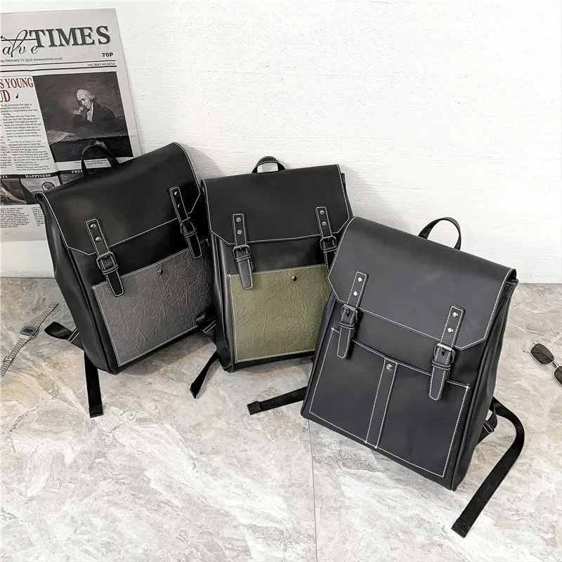 Кожаный рюкзак в стиле ретро для мужчин и женщин вместительные дизайнерские