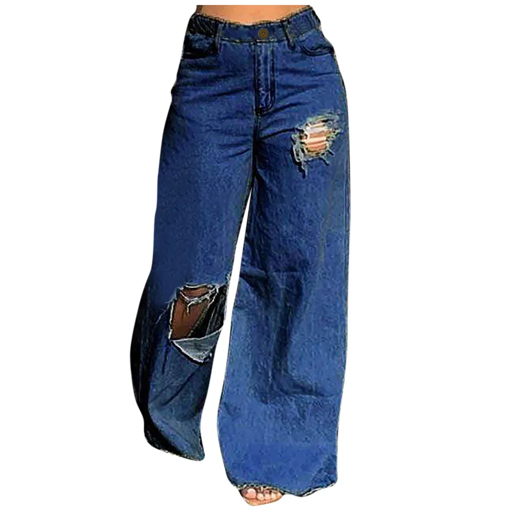 Весенние новые джинсы модные женские свободные Асимметричные Длинные широкие