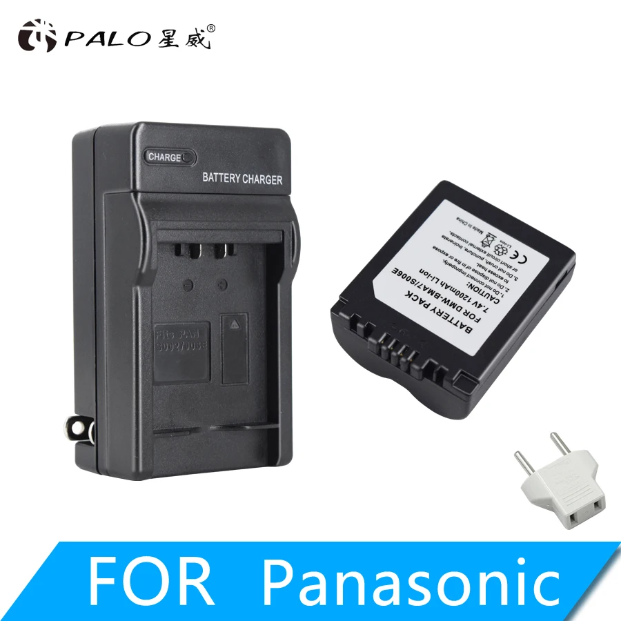 1pcs and charger PALO 1200 мА/ч, CGA-S006E S006E Li-Ion Батарея для цифрового фотоаппарата Panasonic Lumix DMC-FZ7 FZ8 FZ18 FZ35 FZ28 FZ38 FZ30 Камера запасная батарея - Цвет: 1pcs and charger