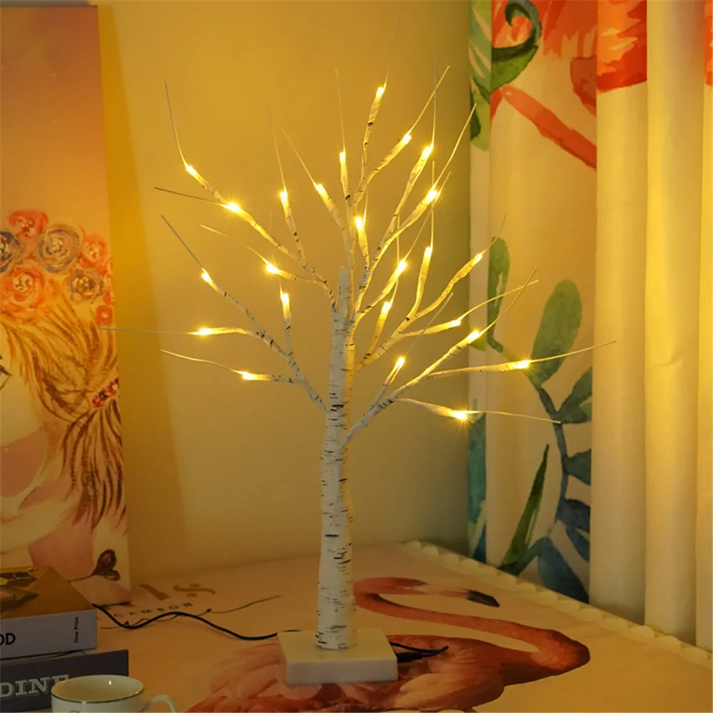 

Warm White Tree Light Table Lamp Decoration Led Night Light USB Battery Power for Party Wedding Holiday Home Decor