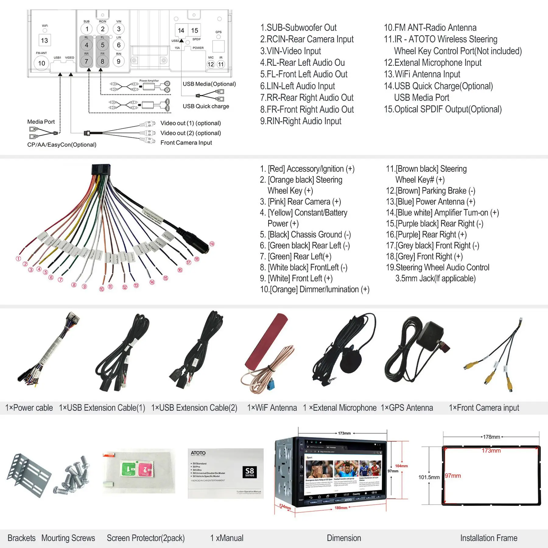 ATOTO S8Pro 2 din Android Car Radio with Screen GPS Navigation aptX HD VSV Parking QLED QC3.0 AutoRadio Multimedia Video Player |