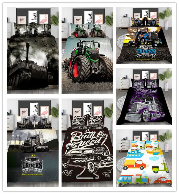 Различные Автомобили постельных принадлежностей близнец полный Queen Размеры 2/3