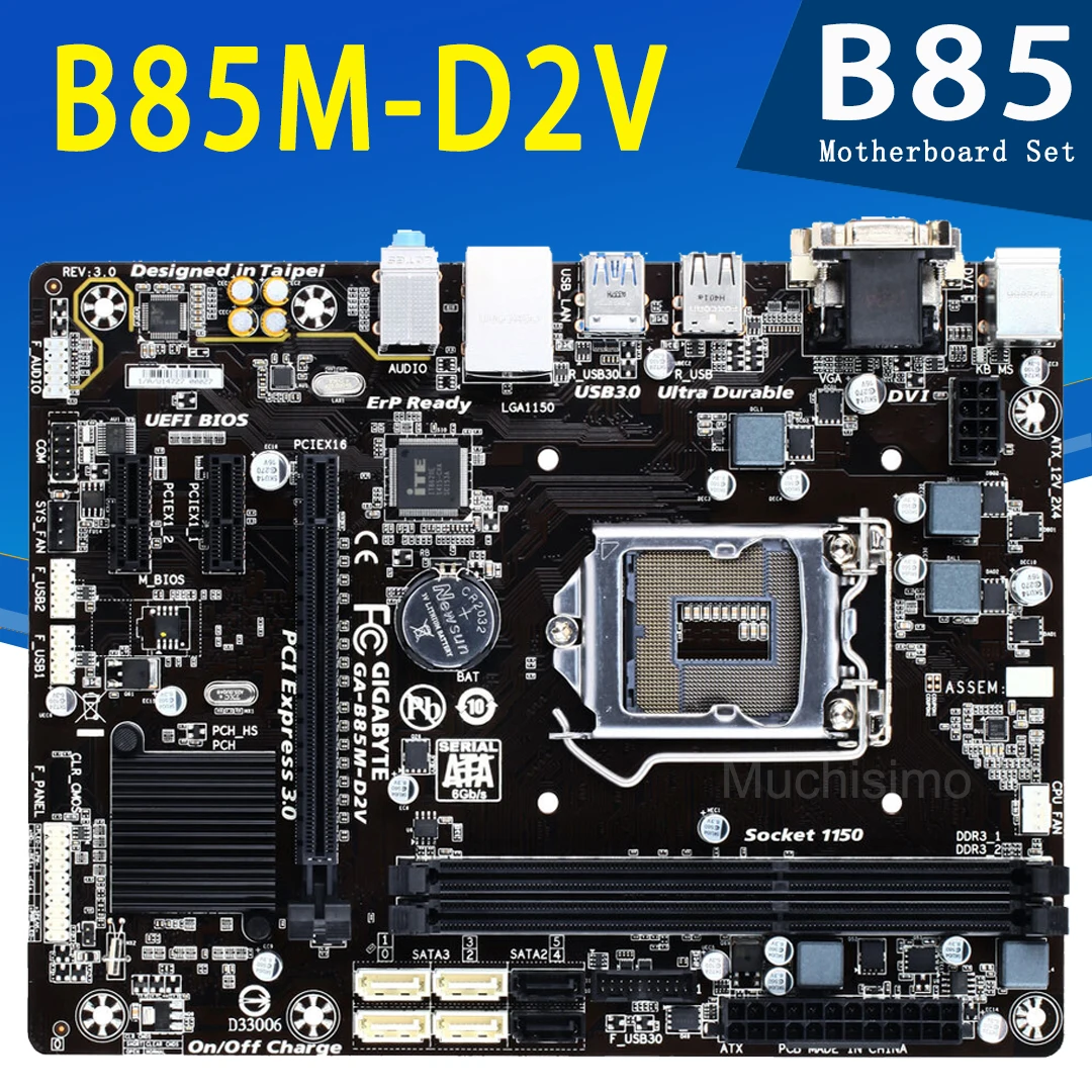 Online LGA 1150 Gigabyte B85M-D2V Mainboard Mit Intel Core I5 4590 CPU DDR3 16GB PCI-E 3,0 3,3 GHz 4-core 6MB PC Intel B85 Placa-Mãe