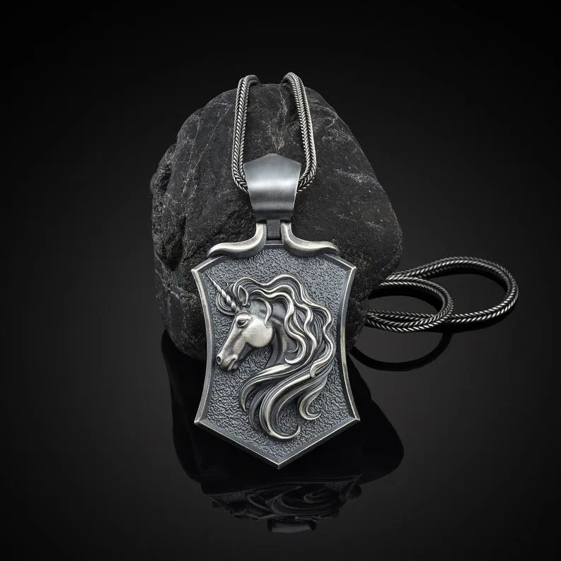 

Цепочка с подвеской в виде единорога для мужчин и женщин, длинная модная цепь для свитера в стиле ретро, хип-хоп, под заказ