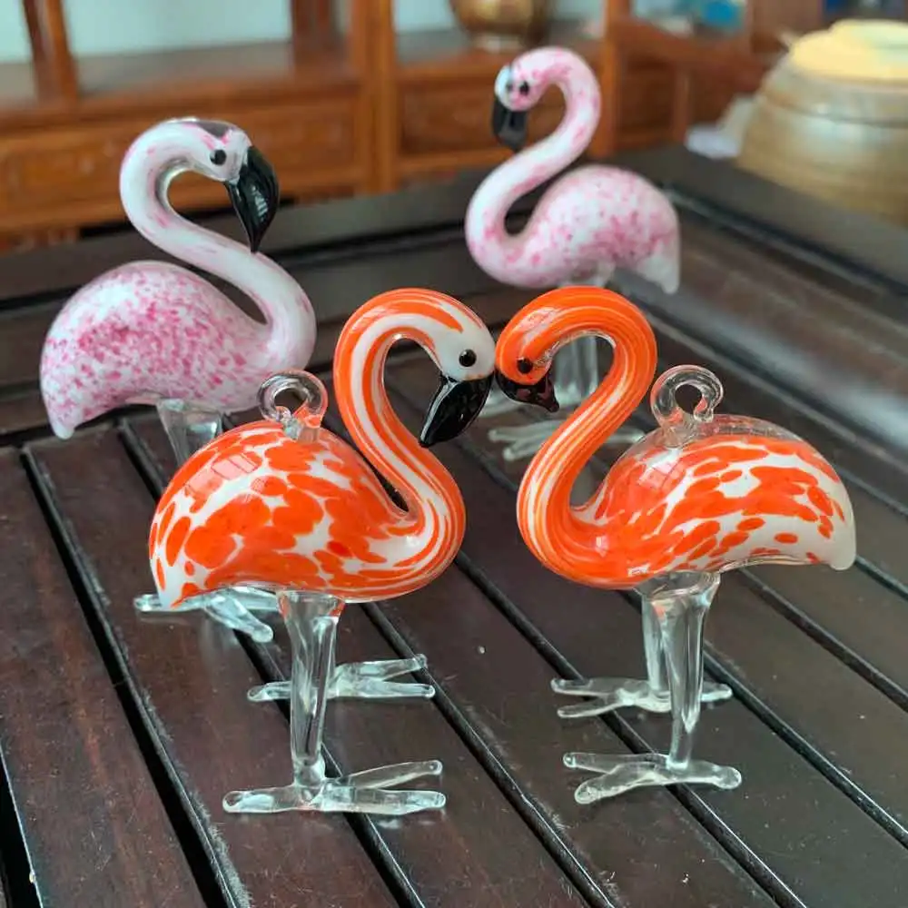 Хрустальное стекло ручной работы с выдувкой в виде фламинго животных