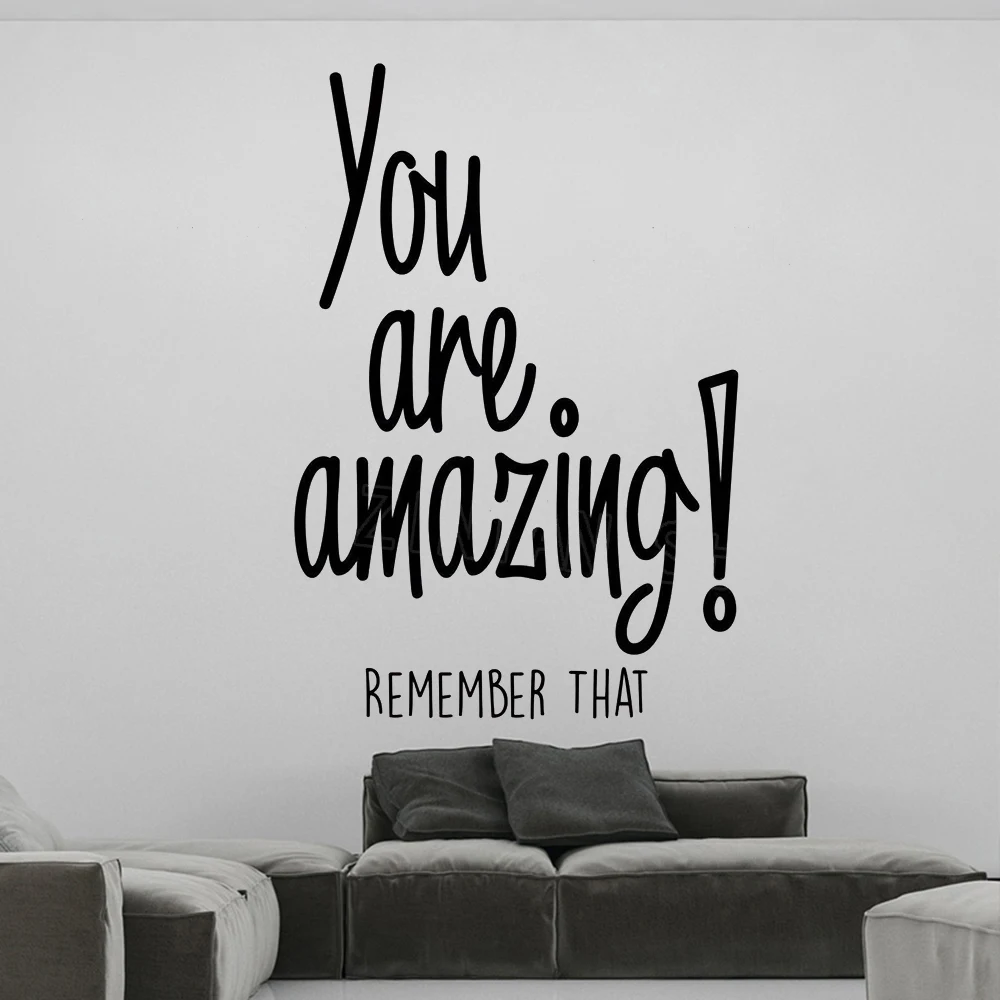 

You are Amazing! Remember That Quotes Wall Decals Vinyl Motivational Inspirational Life Kids Room Bedroom Decor Stickers HJ0190