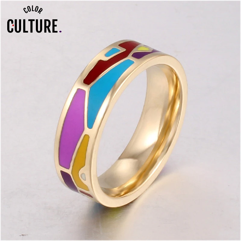 Роскошные брендовые кольца для женщин из нержавеющей стали многоцветные модные
