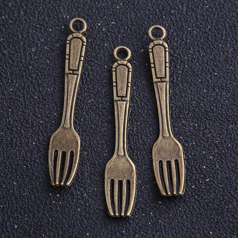 10pcs/lot 9*54mm Free shipping Antique Alloy Tableware fork Charms Jewelry Pendants | Украшения и аксессуары